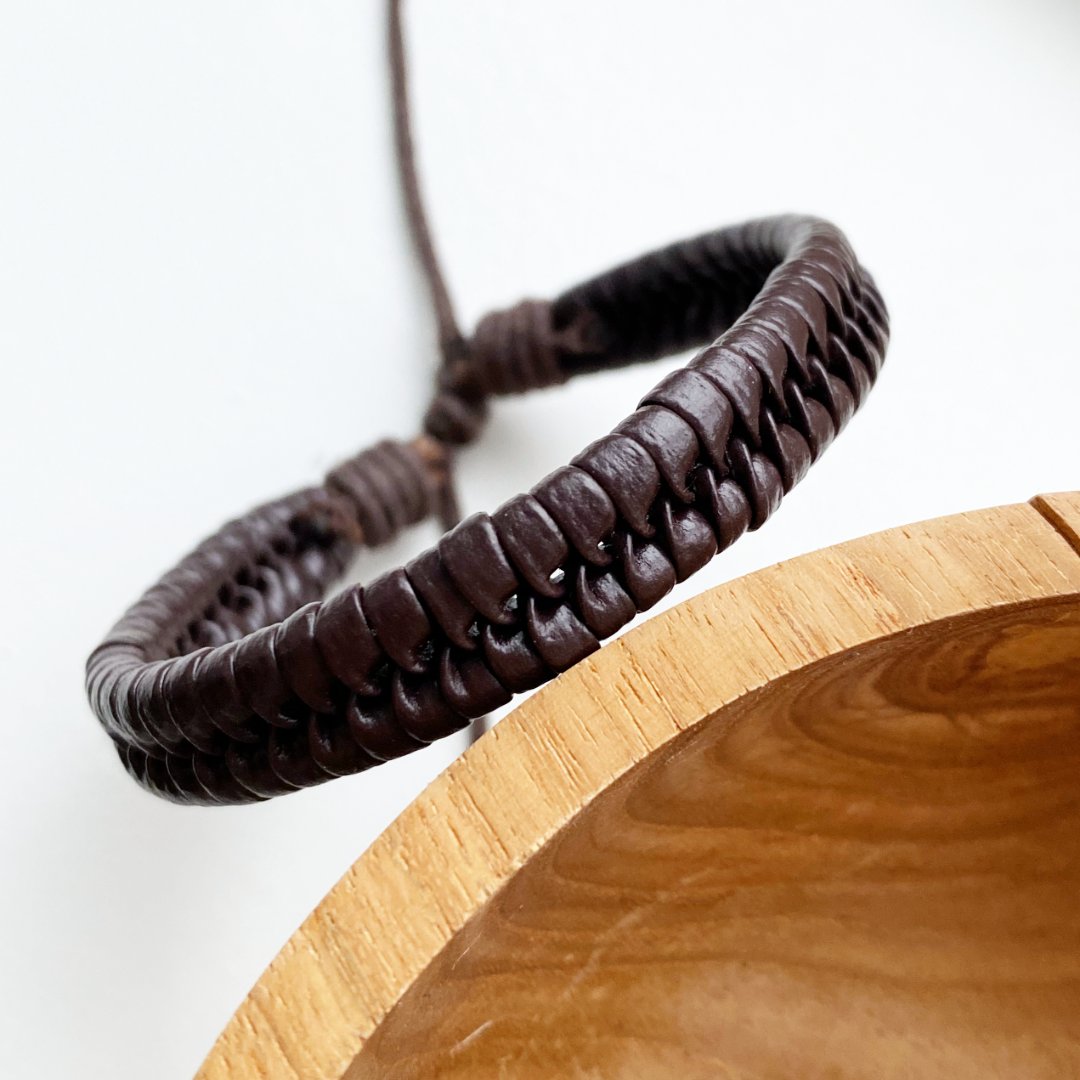 heren armband pu leer bicker