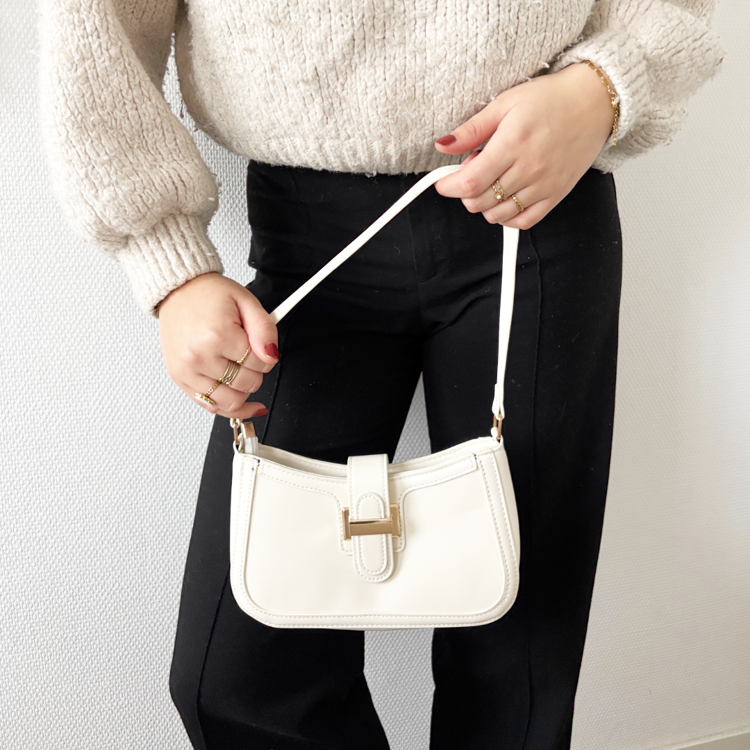 witte classy schouder tas