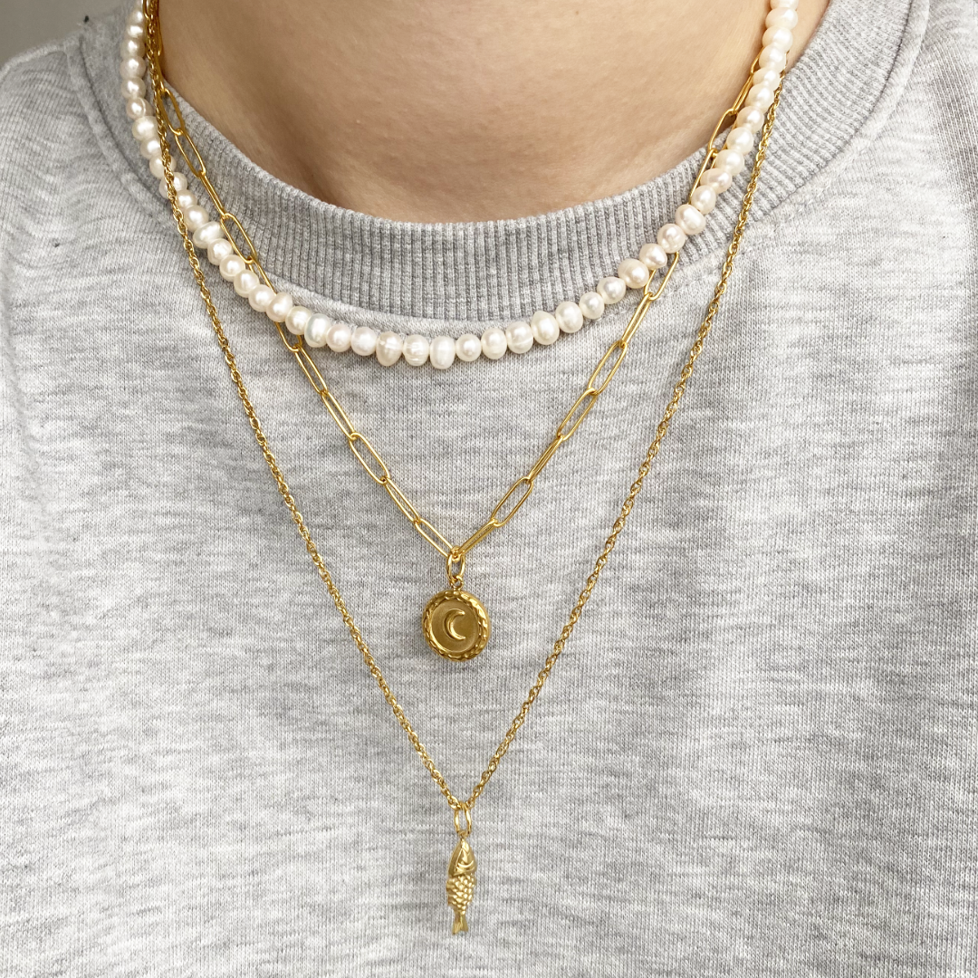 parel ketting klein