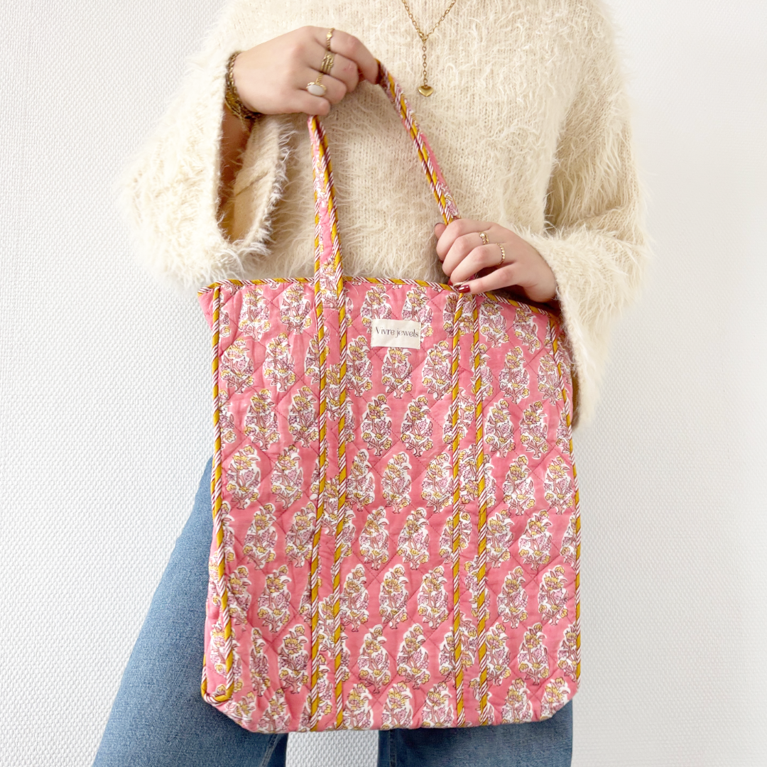 blooming reversible tas roze/groen