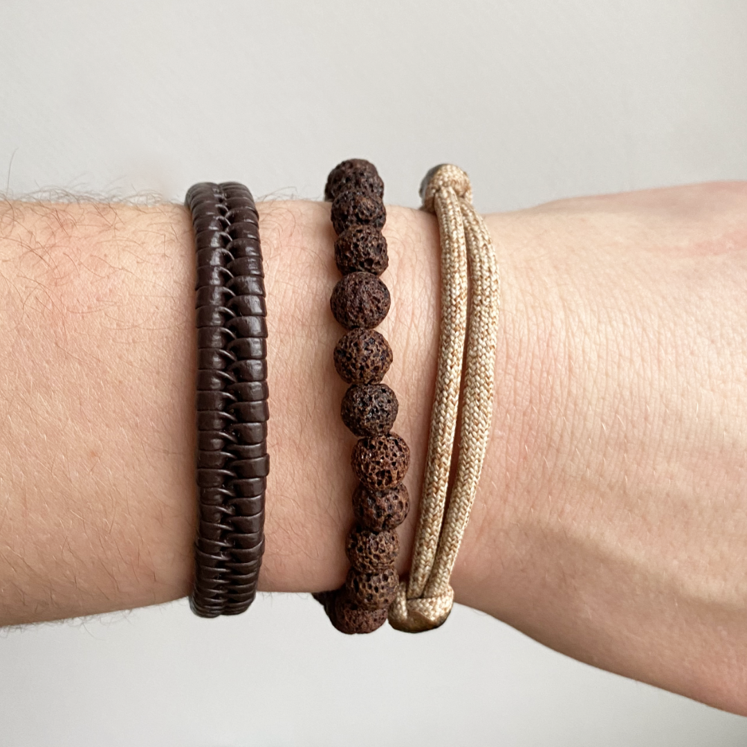 heren armband pu leer bicker
