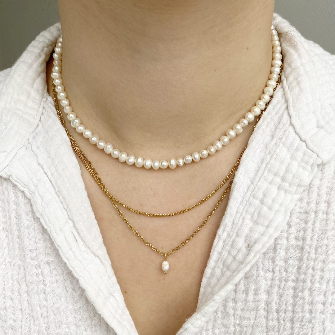 parel ketting klein