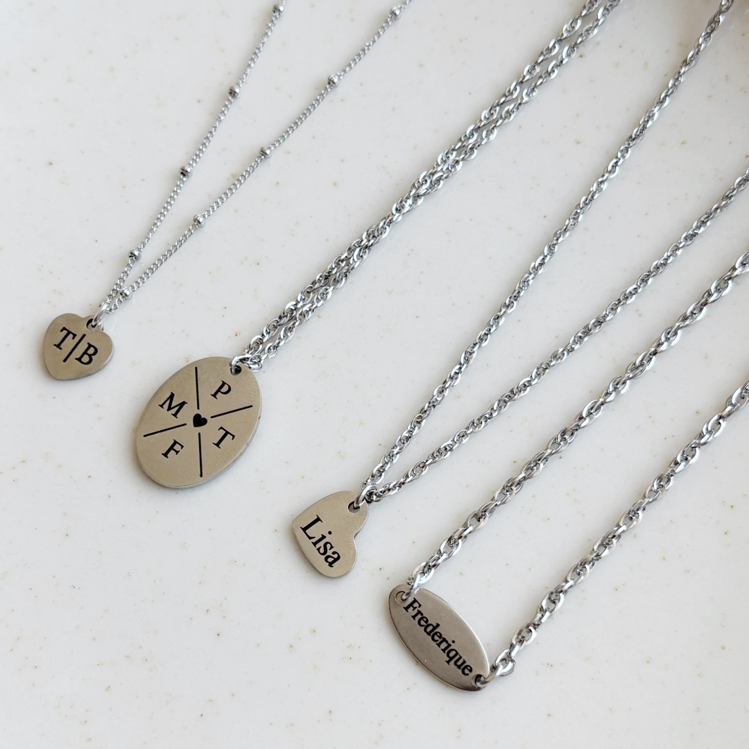 gepersonaliseerde ketting met initialen hartje