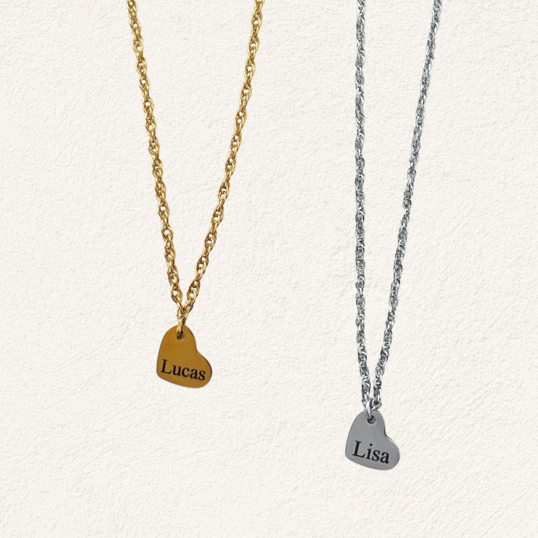 gepersonaliseerde ketting met naam hartje