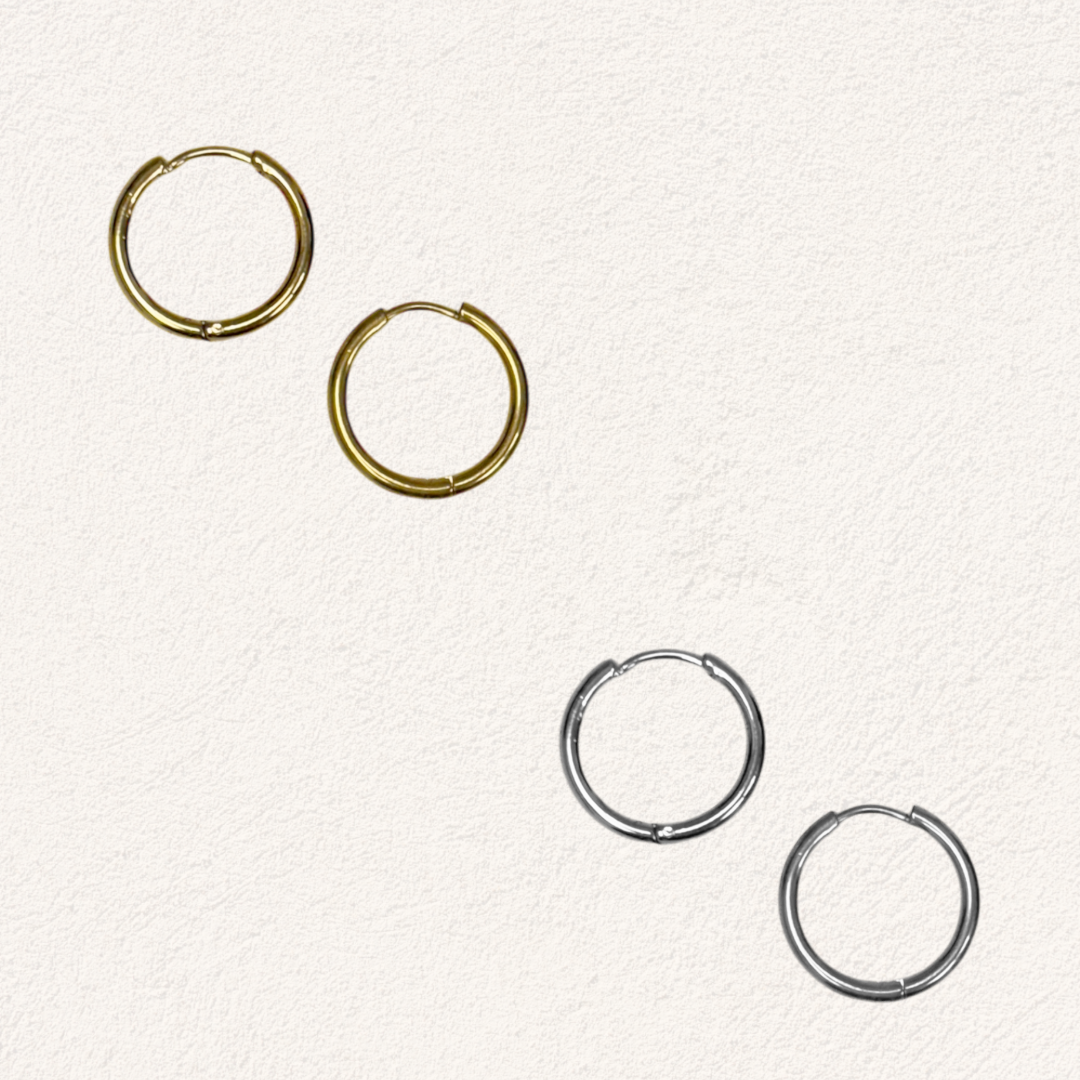 basic ring 15mm oorbellen