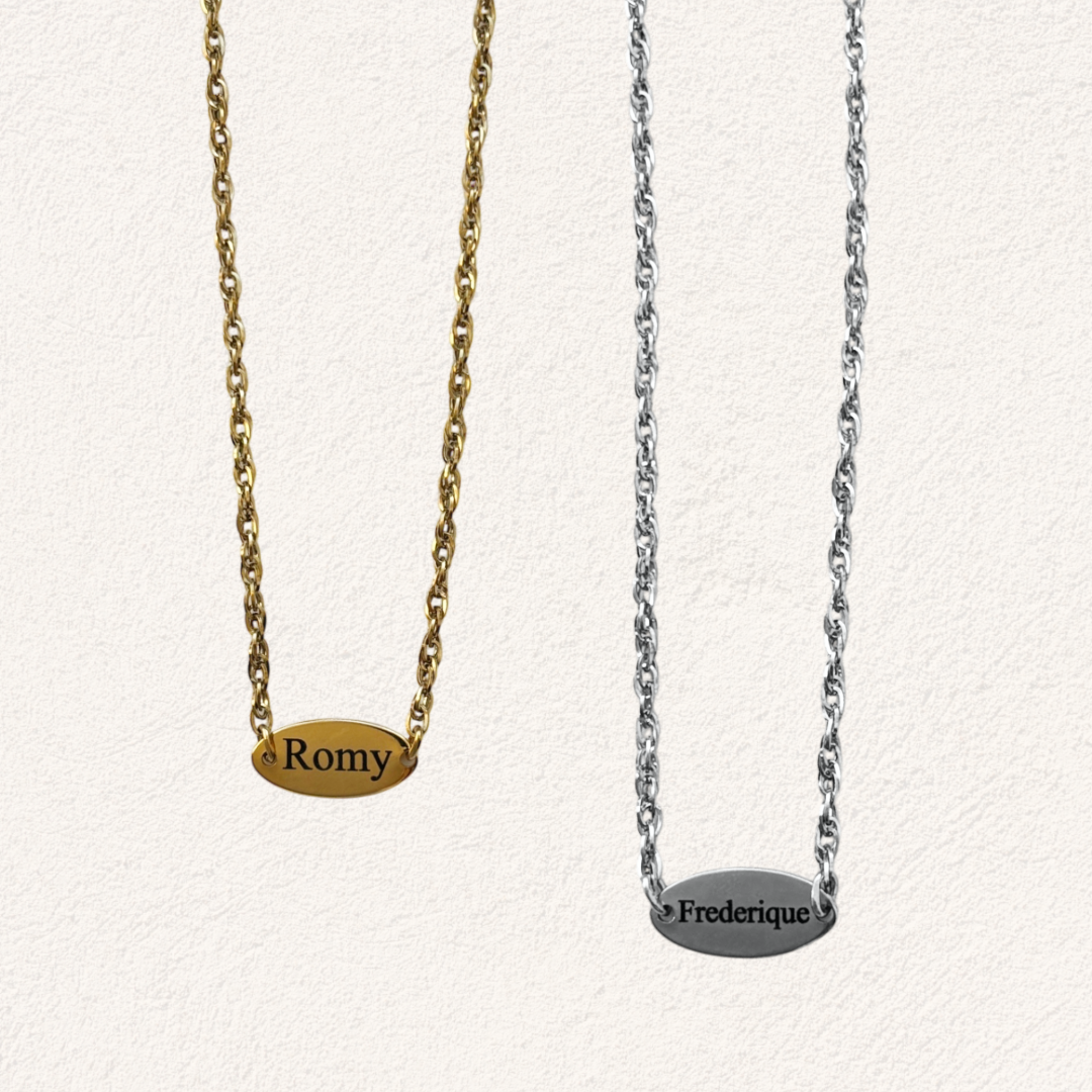 gepersonaliseerde ketting met naam ovaal