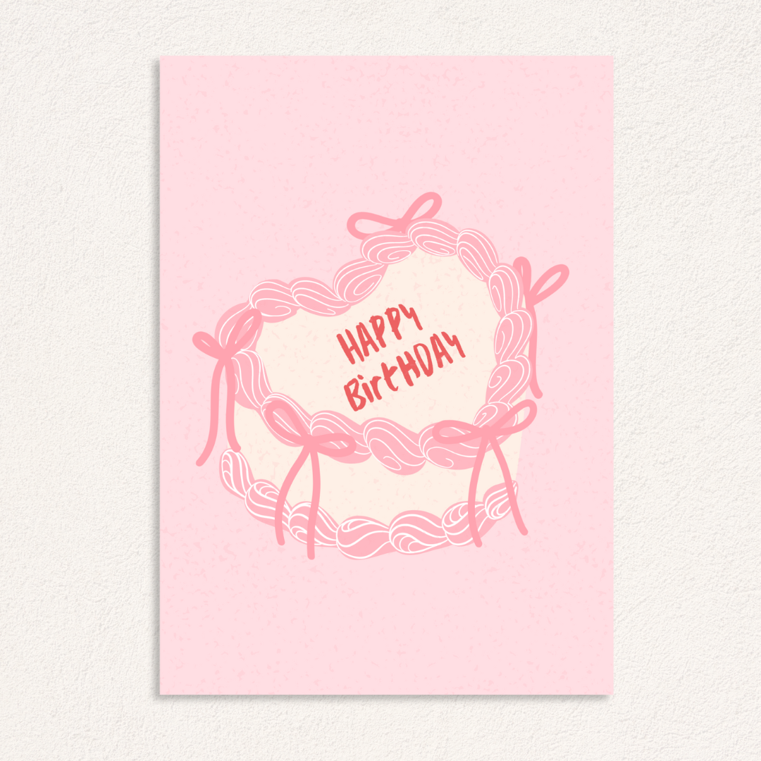 happy birthday taart strikjes kaart