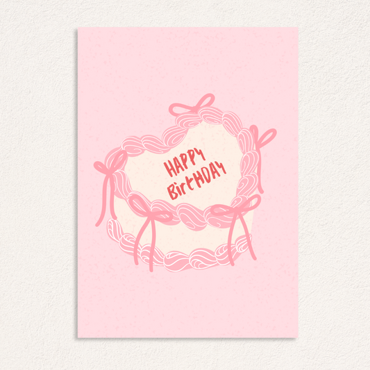 happy birthday taart strikjes kaart