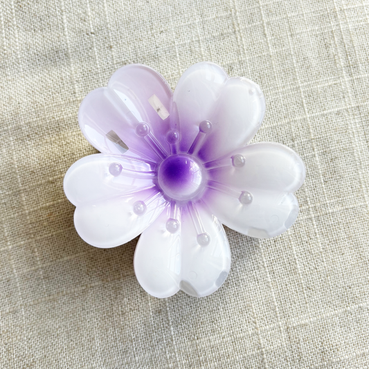 tropical flower haarclip paars