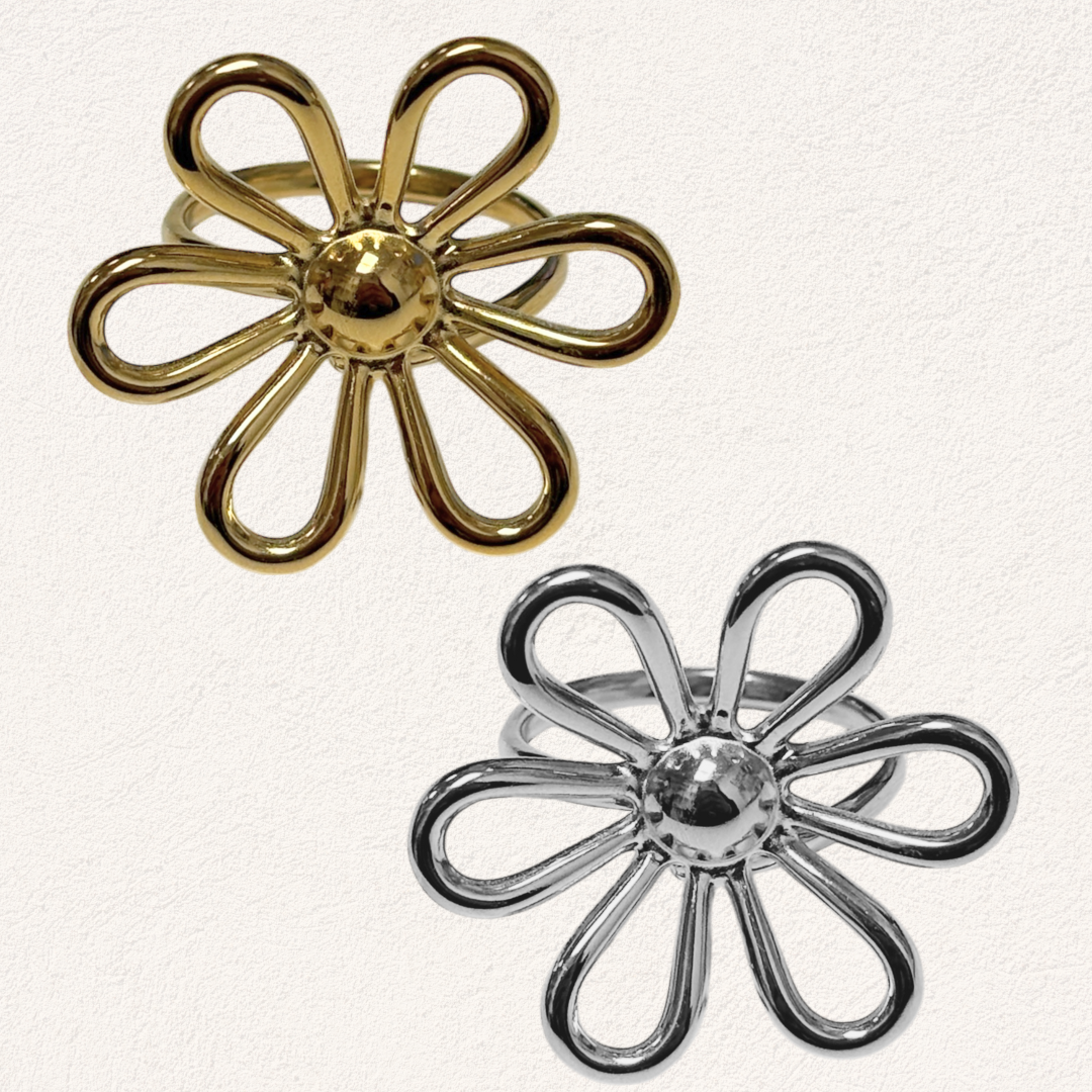 grote bloem statement ring