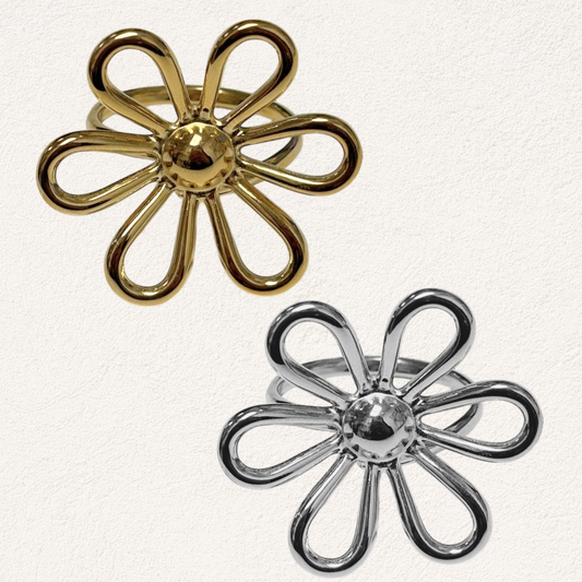 grote bloem statement ring