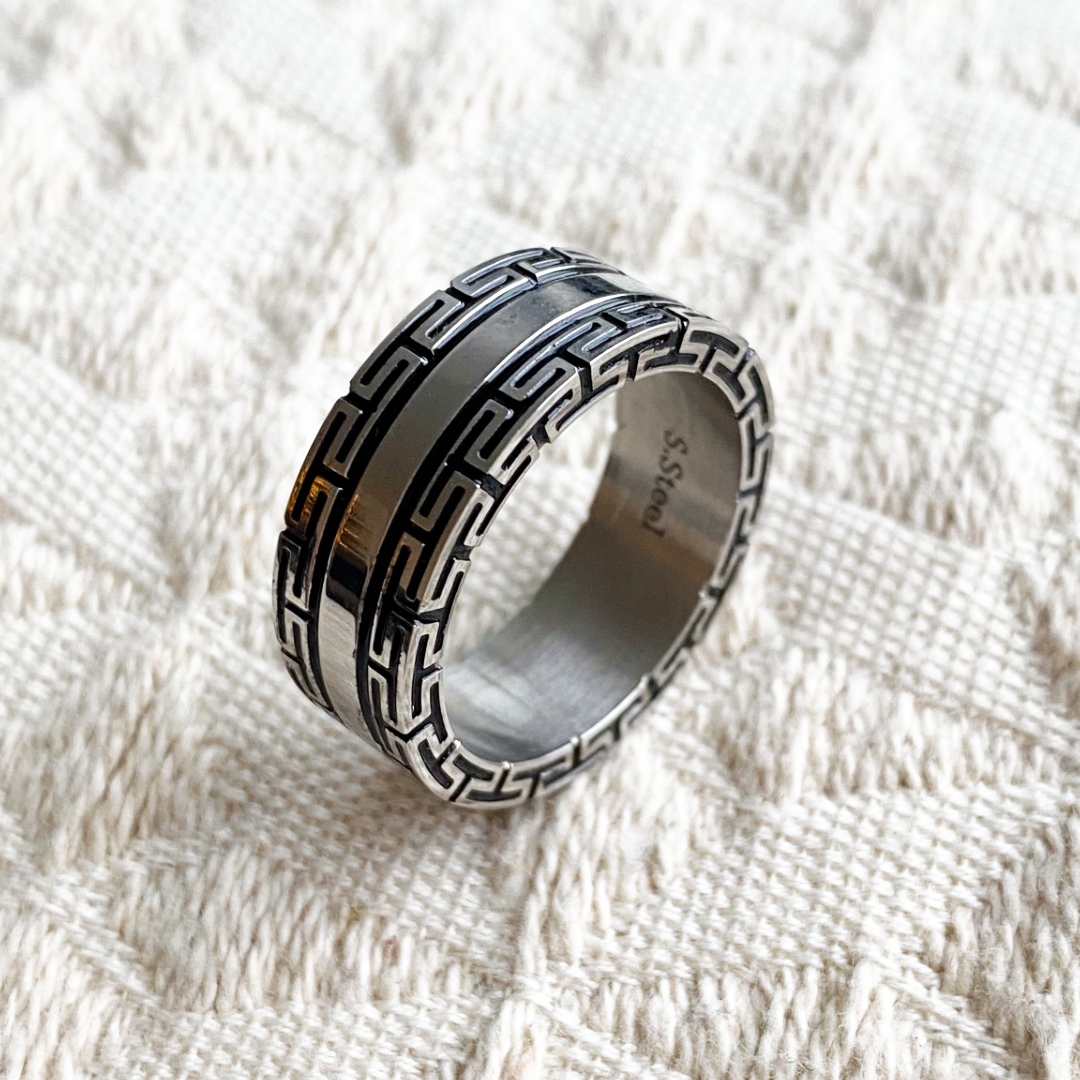 heren ring greek print