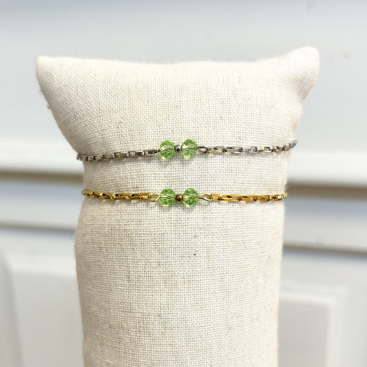 little green stone armband