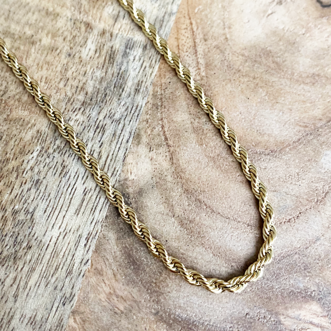 heren ketting twisted goud