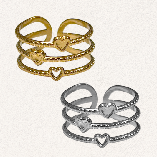 lines & hearts ring