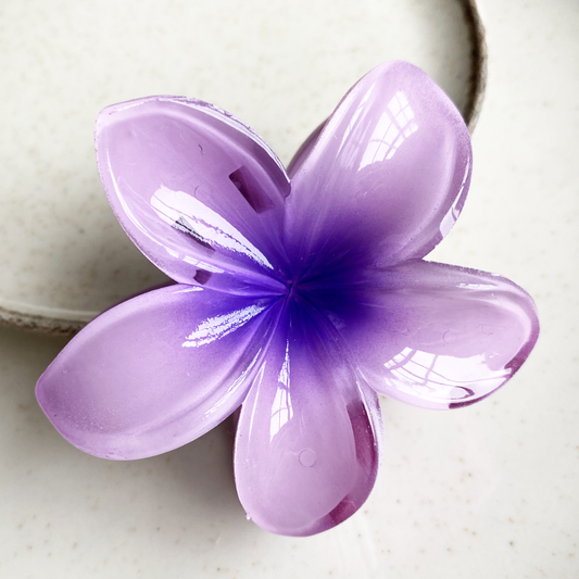 haarclip tropical bloem paars