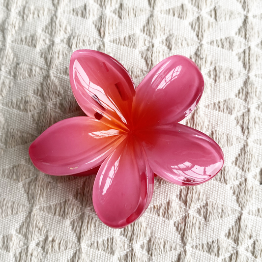 haarclip tropical bloem roze