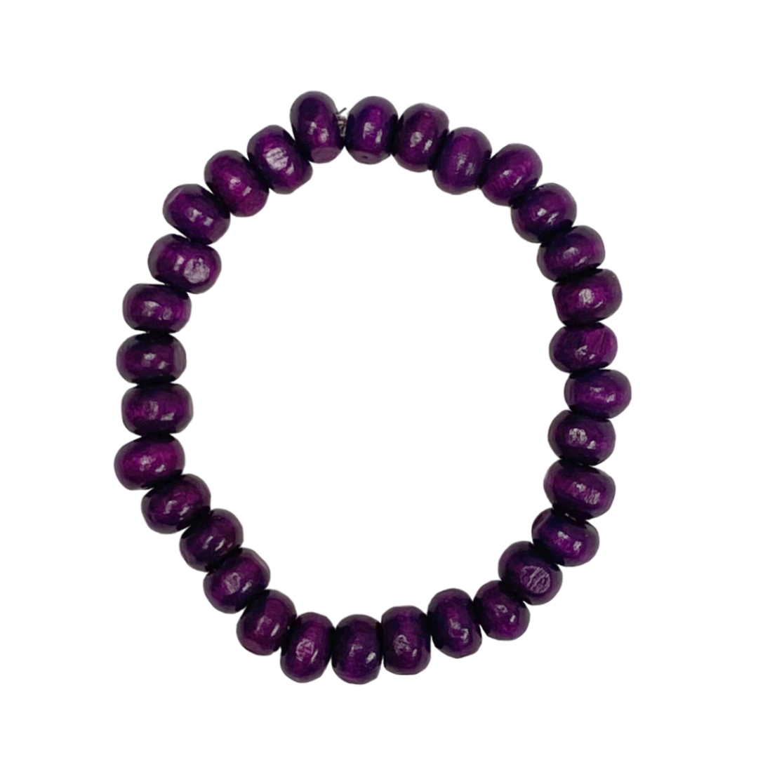 hout armbandje paars