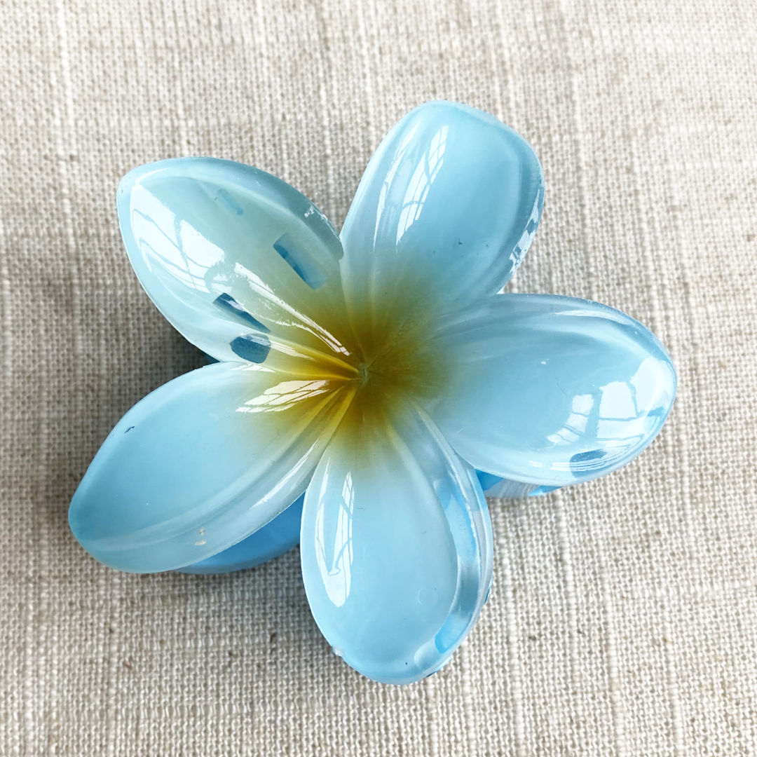 haarclip tropical bloem blauw