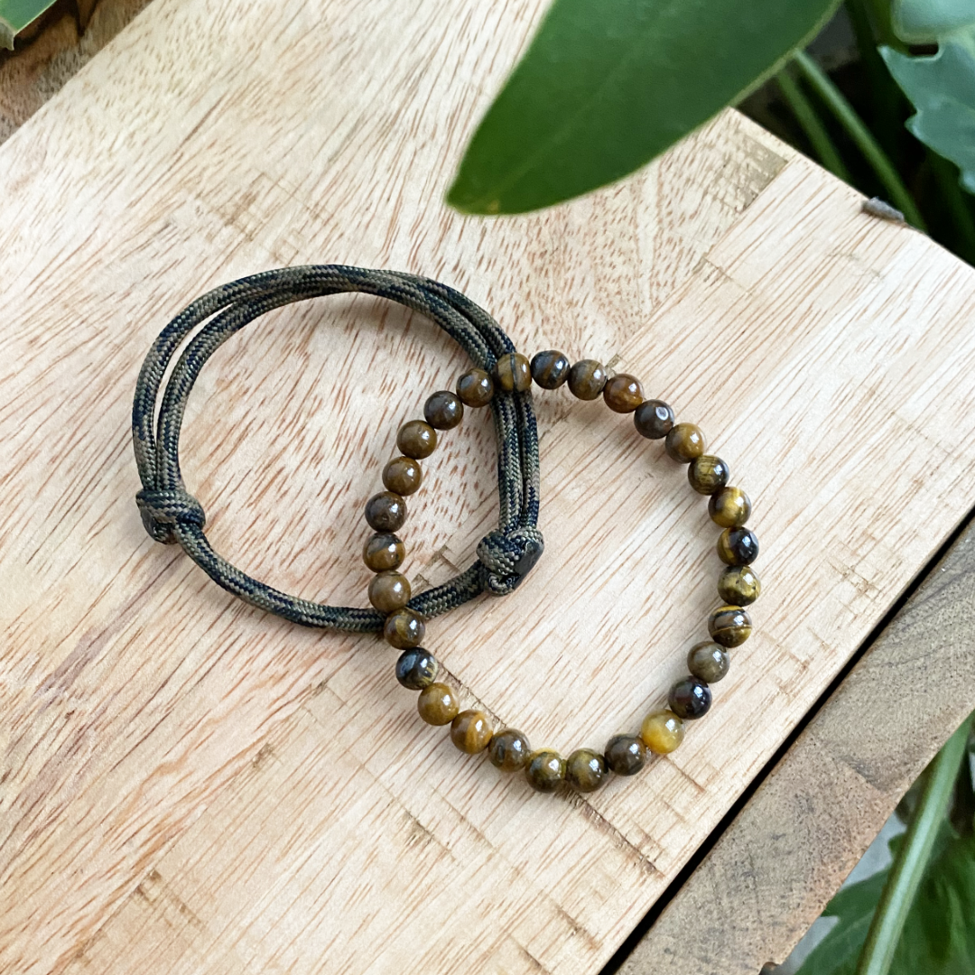 heren natuursteen armband tijgeroog