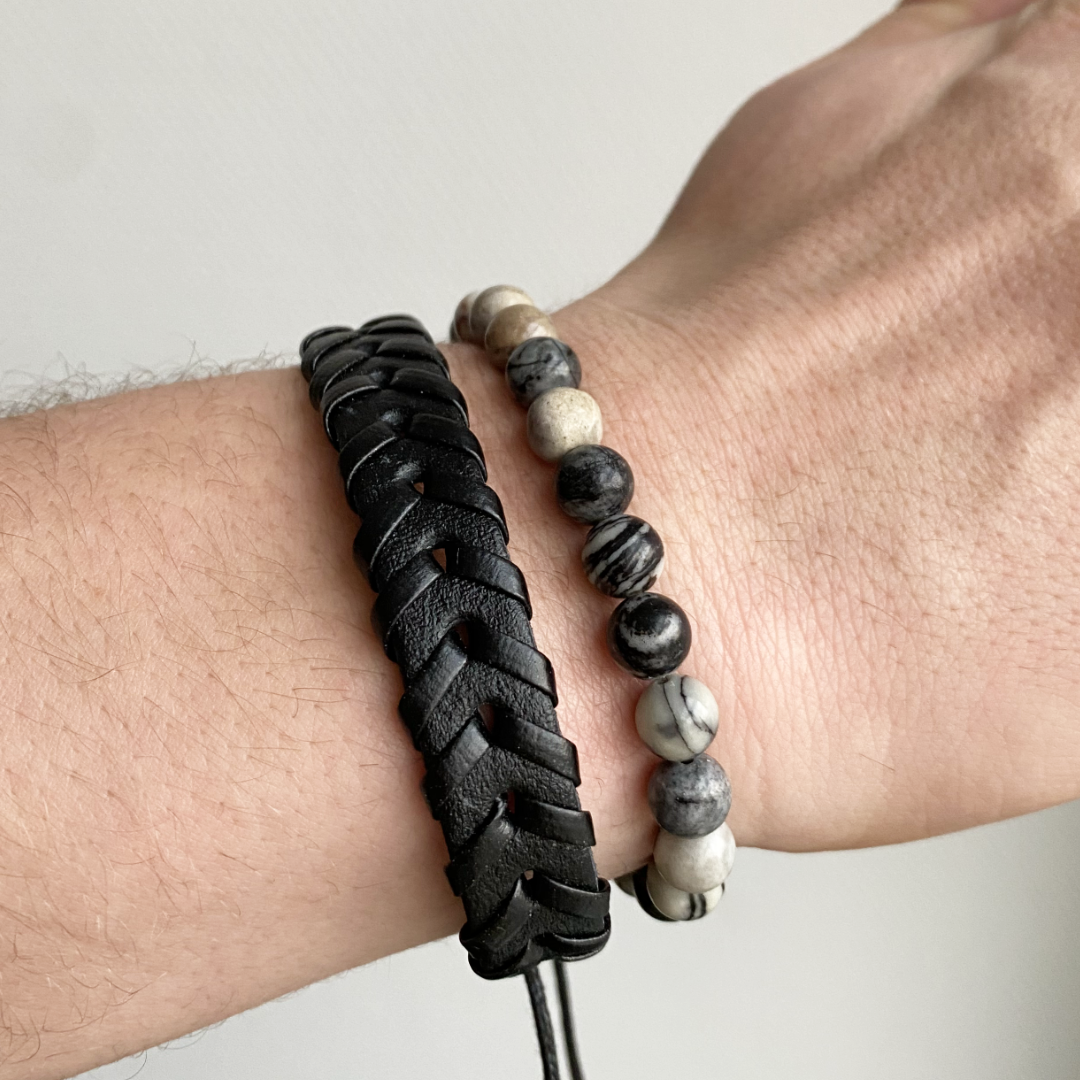 heren armband pu leer zack