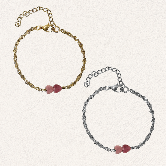 armband met roze hartjes