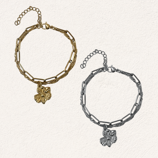dubbele armband met bloem