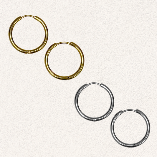 basic ring 25mm oorbellen