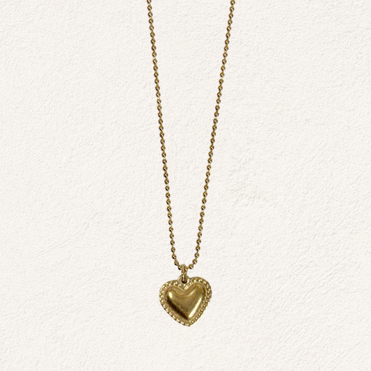 lange bolletjes ketting met hart