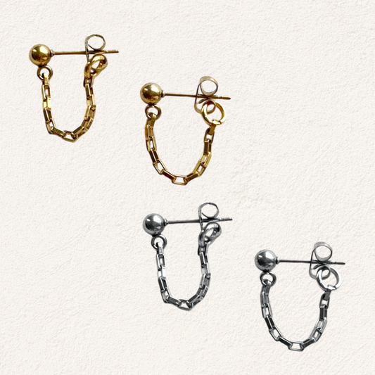 oorbellen met schakel ketting