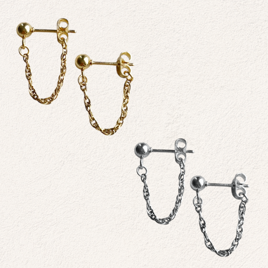oorbellen met twisted ketting