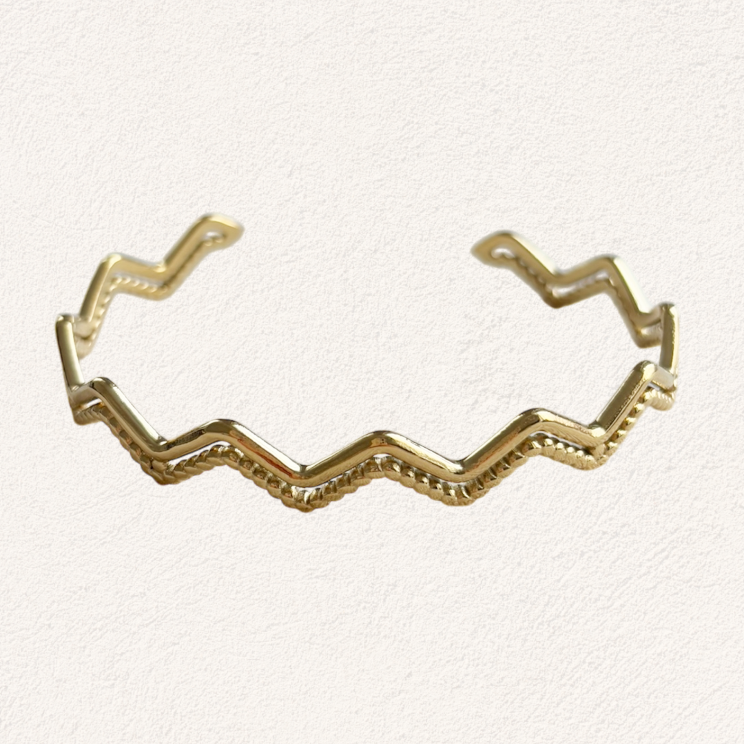 zigzag bangle met patroon